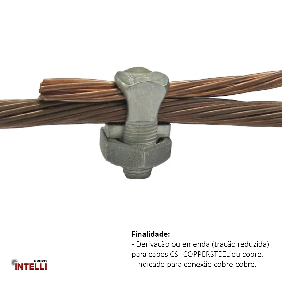 Conector Parafuso Fendido Split-Bolt Simples 50Mm Cobre Estanhado Pf 1805 Intelli