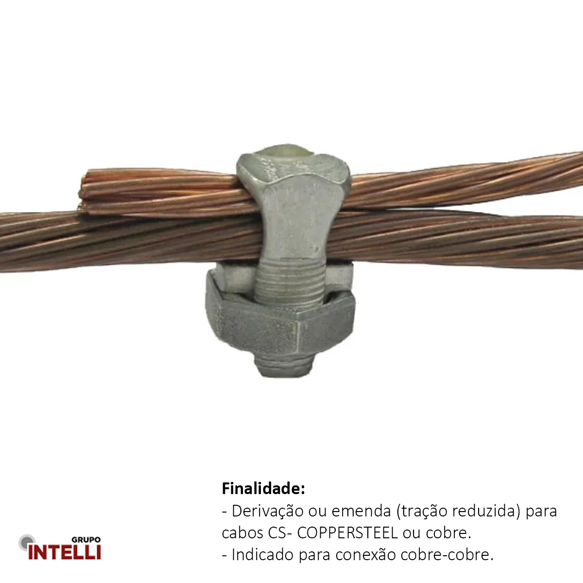 Conector Parafuso Fendido Split-Bolt Simples 70Mm Cobre Estanhado Conexão Aperto Pf 1806 Intelli