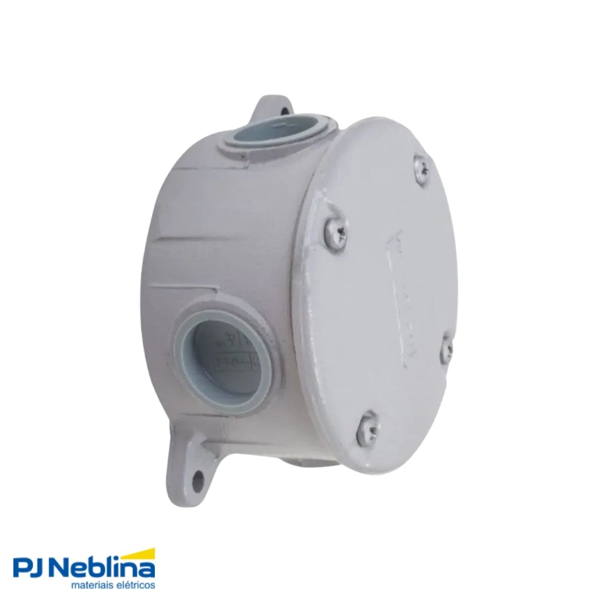 Condulete Alumínio Multiplo Redondo 3/4 C/Pintura Cinza C/Tampa C/3 Tampões C/Vedação Tgvp (Ip54) - Wetzel