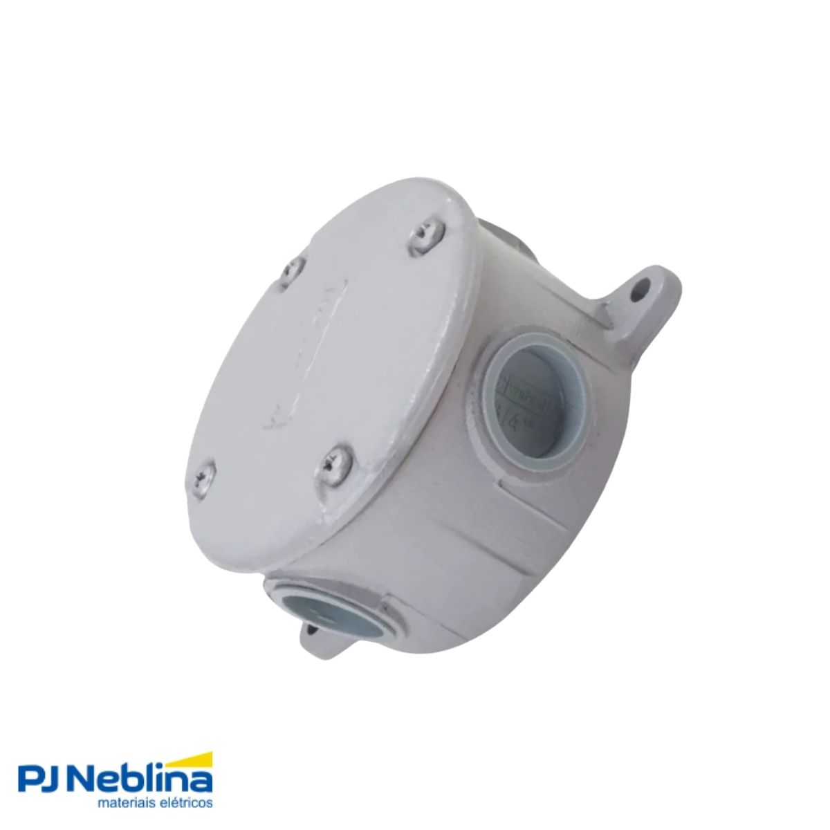 Condulete Alumínio Multiplo Redondo 3/4 C/Pintura Cinza C/Tampa C/3 Tampões C/Vedação Tgvp (Ip54) - Wetzel