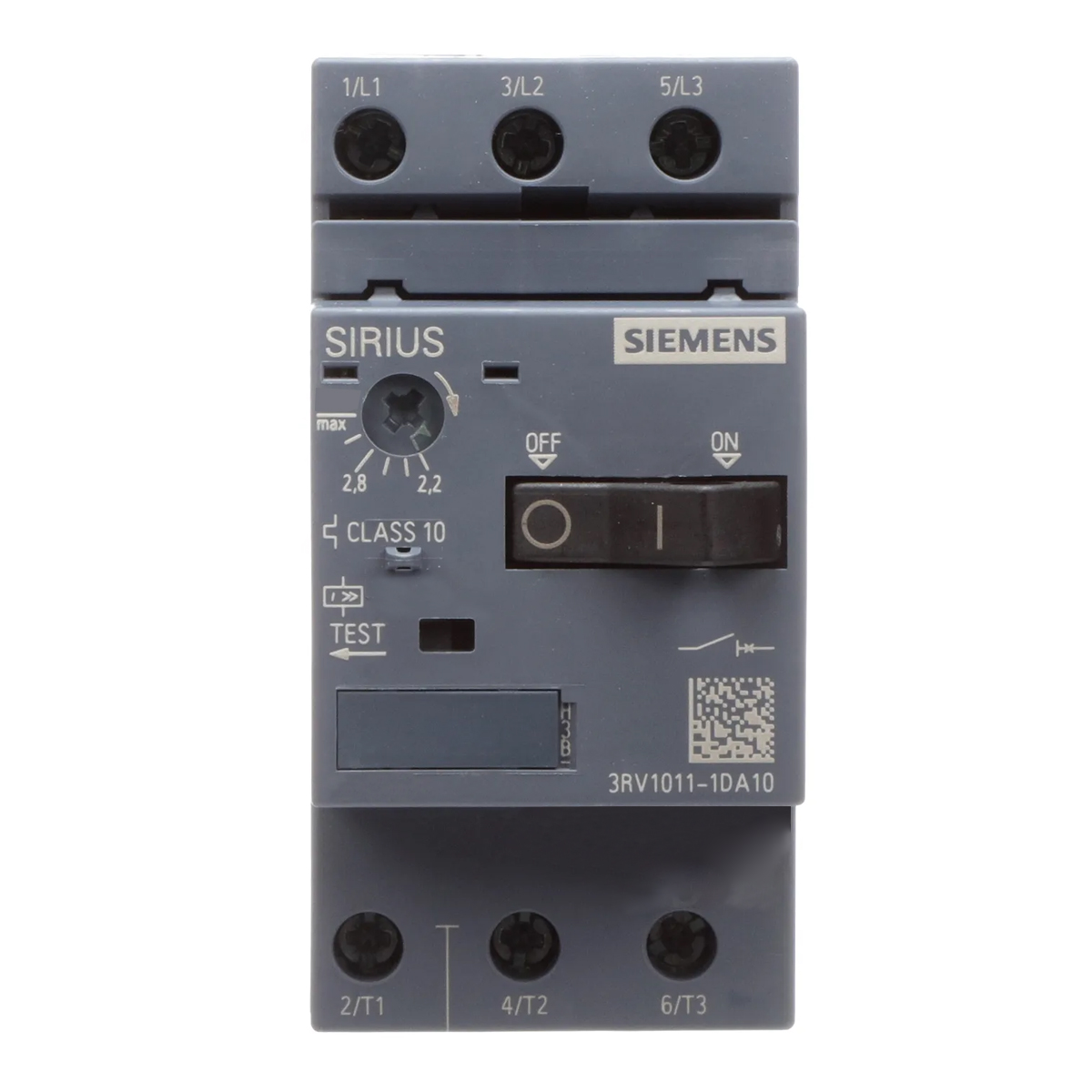 Disjuntor Motor Tripolar 3,2A 2,2-3,2A 380V 100Ka 400V 50/60Hz 3RV10111DA10 Siemens