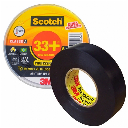 Fita Isolante 19mm 20 Metros Preto Scotch 33+ HB004482475 - 3M Do Brasil
