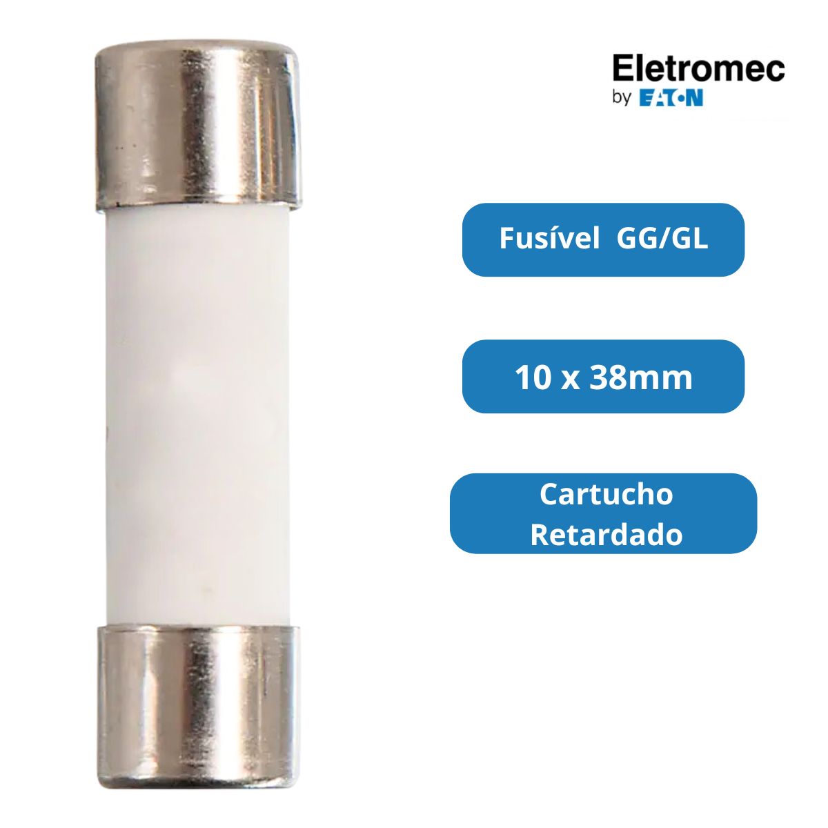Fusível Cartucho Retardado Gg/Gl 2A 500V 80Ka 10X38Mm C1038GL50002C - Eletromec