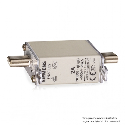 Fusível Nh Retardado T-000 63A 500Vca 3NA3822 - Siemens
