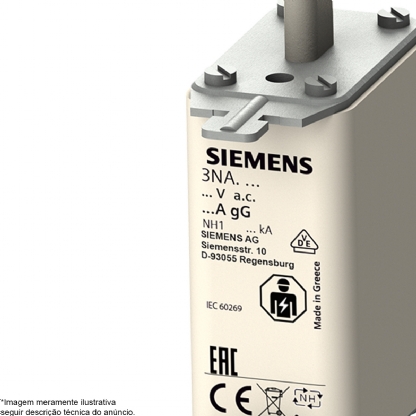 Fusível Nh Retardado T-1 125A 500Vca 3NA3132 - Siemens