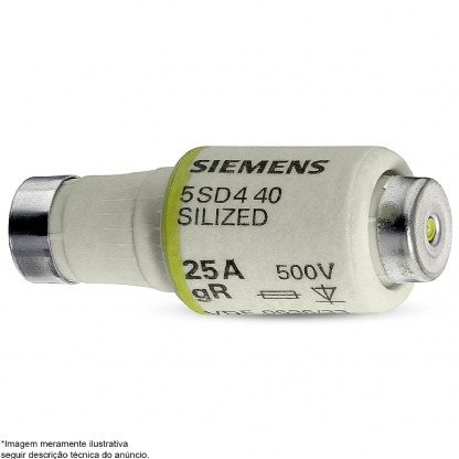 Fusível Silized Rápido Dii 20A 500Vca 50Ka 5SD430 - Siemens