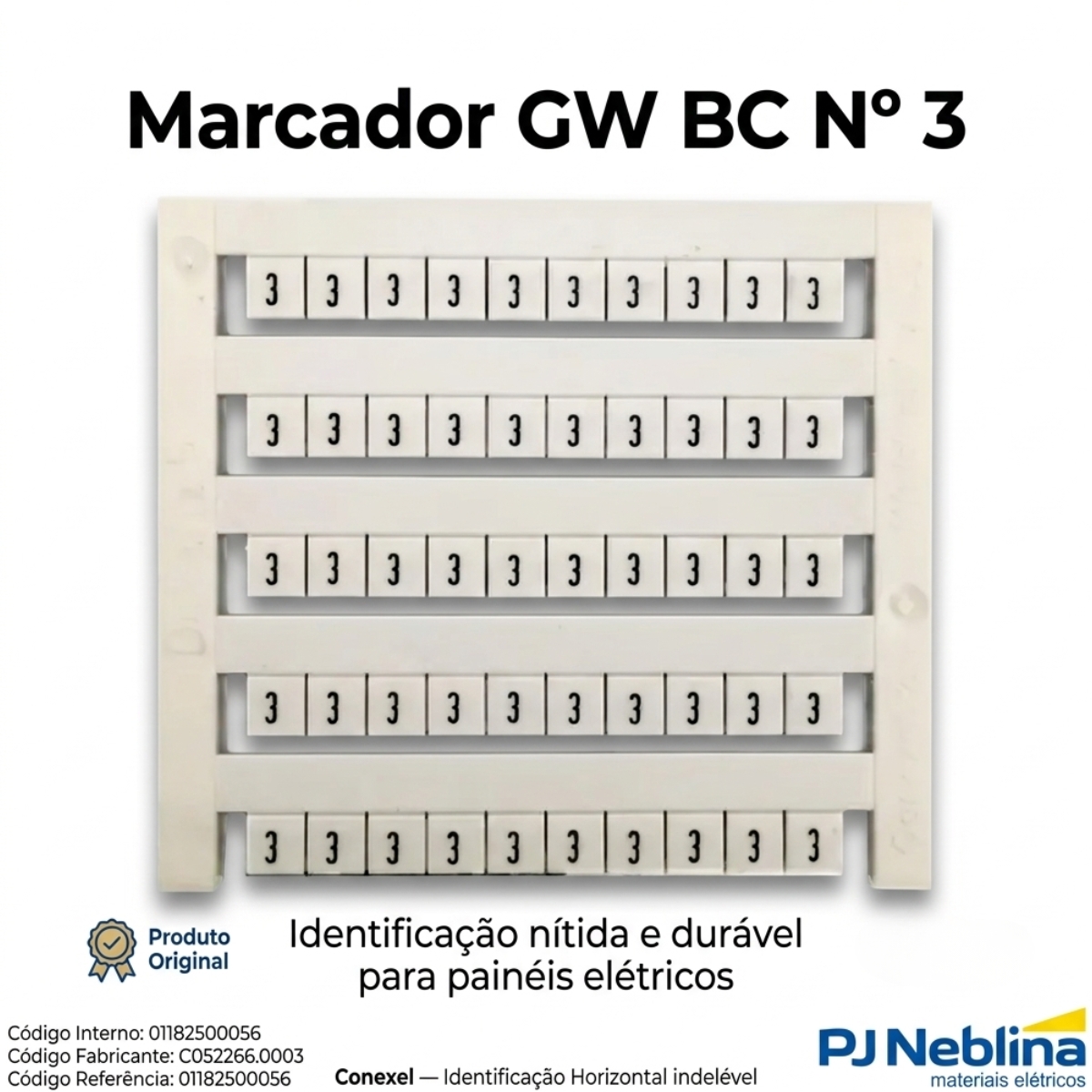 Marcador Gw Bc Numero (3) Horizontal - Conexel