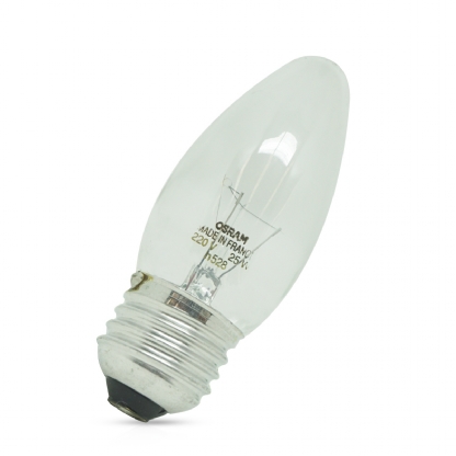 Lâmpada Incandescente Vela Lisa Clara 25W 220V E27 Luz Amarela - Ledvance
