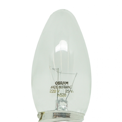 Lâmpada Incandescente Vela Lisa Clara 25W 220V E27 Luz Amarela - Ledvance