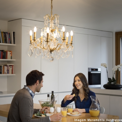 Lâmpada Incandescente Vela Lisa Clara 25W 220V E27 Luz Amarela - Ledvance