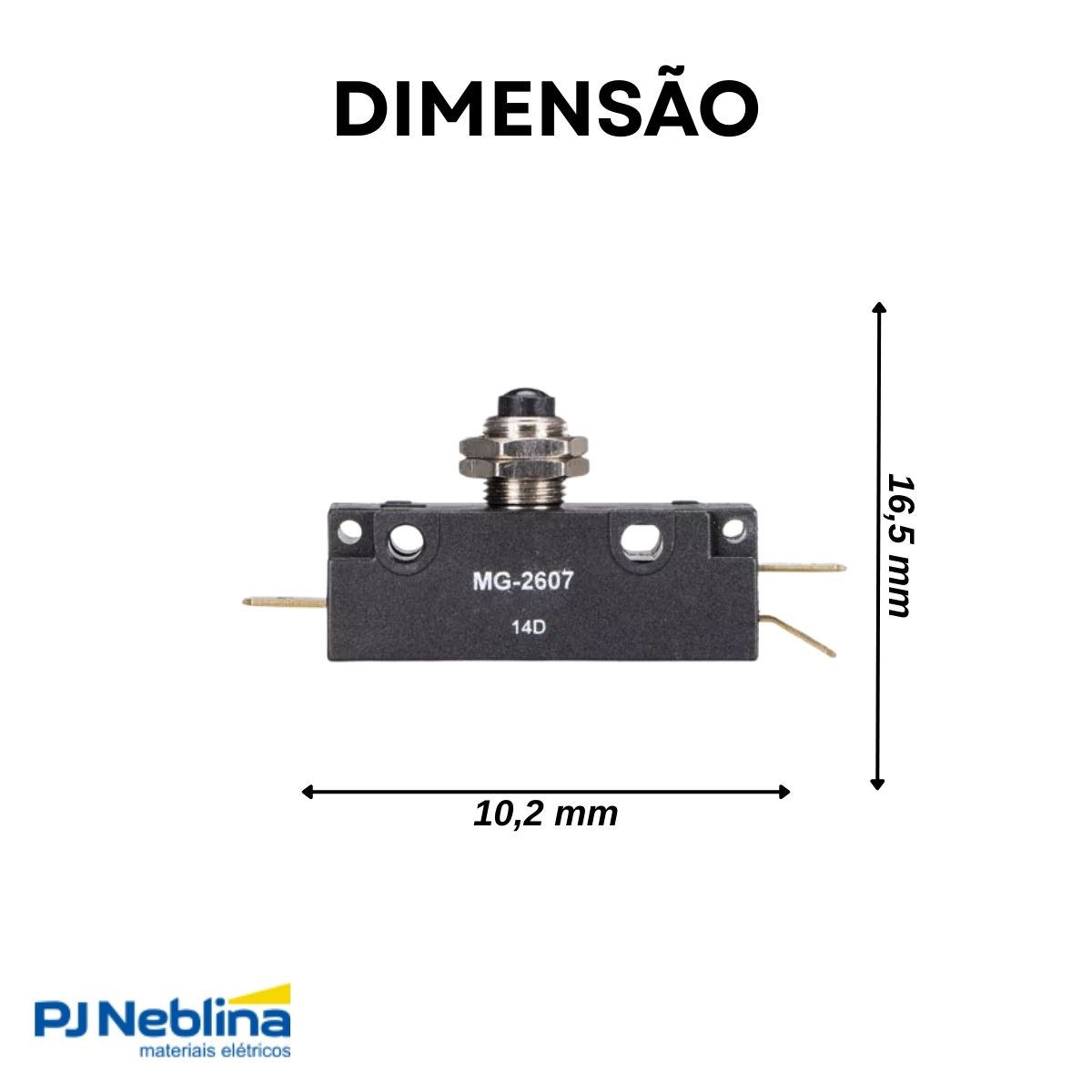 Micro interruptor Pino + Bucha 20A Ação Rápida 120V - Margirius