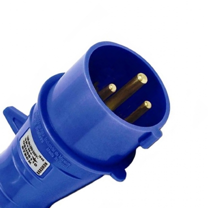 Plug Industrial Macho Termoplástico 2P+T 32A 220/240V 6H Azul Shock Tite S3276 - Steck