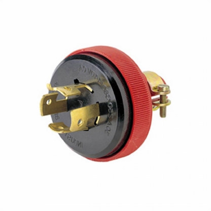 Plug Macho Com Trava Termoplástico 3P+T 30A 440V Vermelho/Preto Com Prensa Cabo - Pial