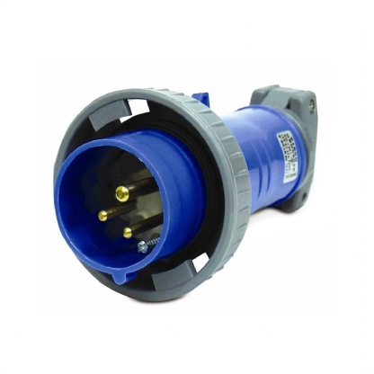 Plug Industrial Macho Poliamida 2P+T 16A 220/240V 6H 6.6 Azul Shock Tite S3076W - Steck