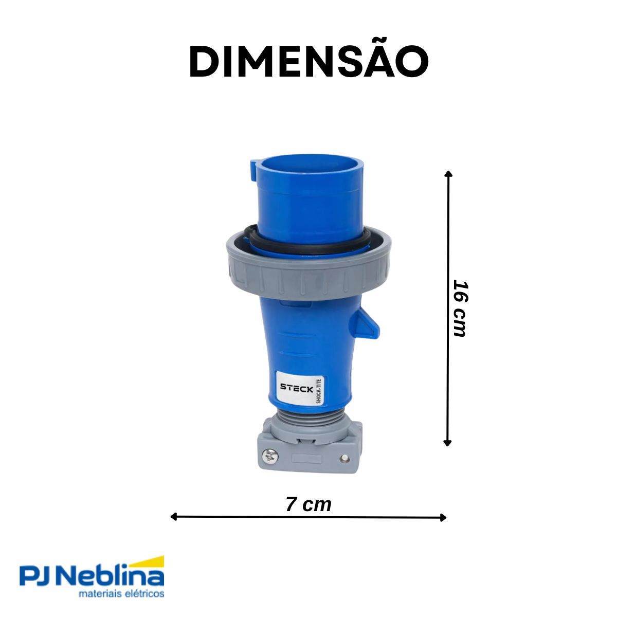 Plug Macho Móvel Prova D'água Poliamida 3P+T 32A 20-250V Az 9H Ip67 - Steck
