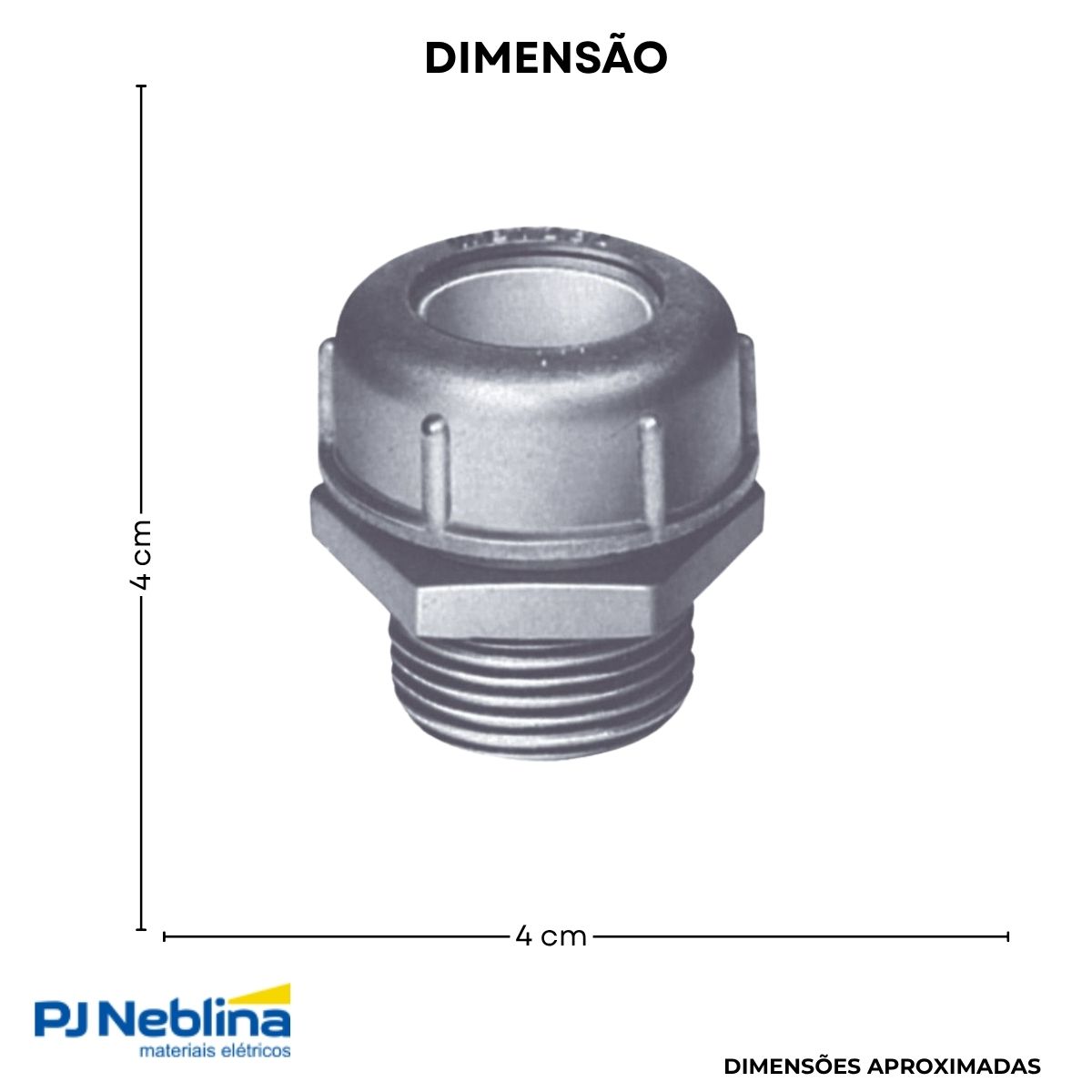 Prensa Cabo 1Pol 22,5-25Mm Bsp Alumínio Cinza C/Vedação Ip52 - Wetzel