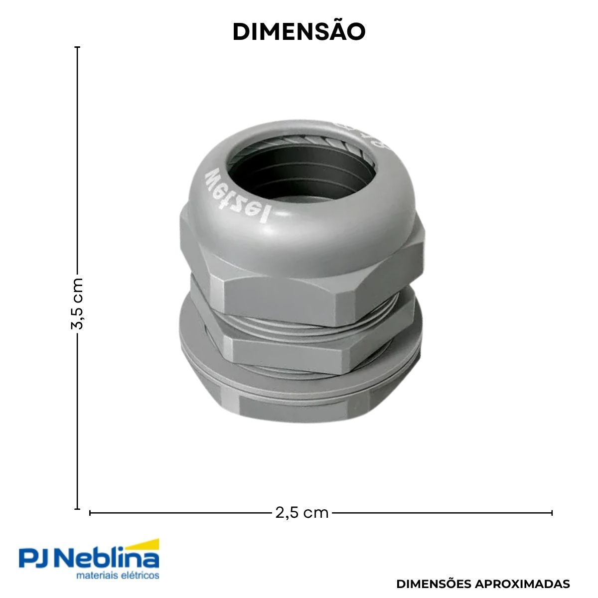 Prensa Cabo 1/2 12,5-15Mm Bsp Alumínio Cinza C/Vedação Ip52 - Wetzel