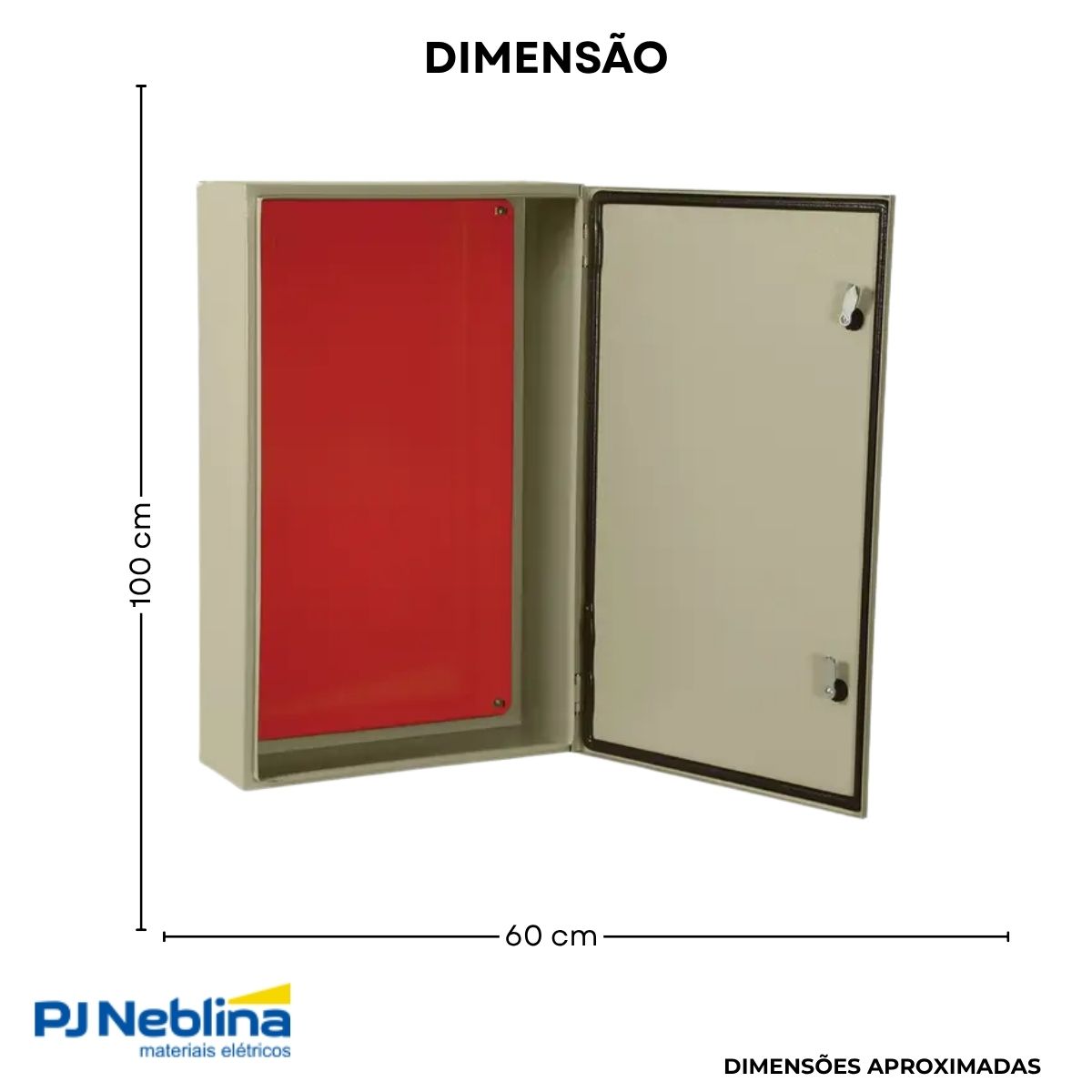 Quadro Comando Sobrepor Aço Carbono Bg (Ral 7032) 1000X600X250Mm Fecho Fenda Flange Porta Lisa Placa Montagem Lr (Ral 2004) - Cemar