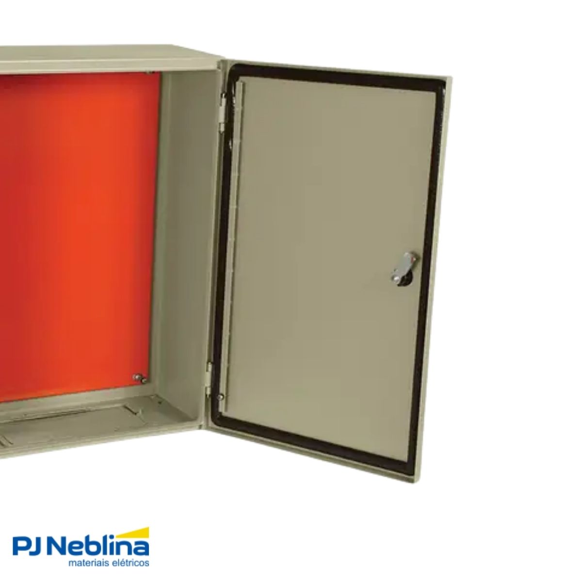 Quadro Comando Sobrepor Aço Carbono Bg (Ral 7032) 500X500X250Mm Fecho Fenda Flange Porta Lisa Placa Montagem Lr (Ral 2004) - Cemar