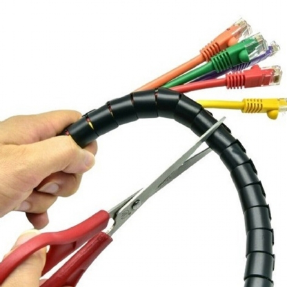 Spiral Organizador Cabos Spiral Tube 1 Polegada Polietileno Preto 50 Metros - Hellermann