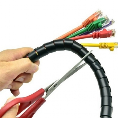 Spiral Organizador Cabos Spiral Tube 1/8 Polegadas Polietileno Preto 100 Metros - Hellermann