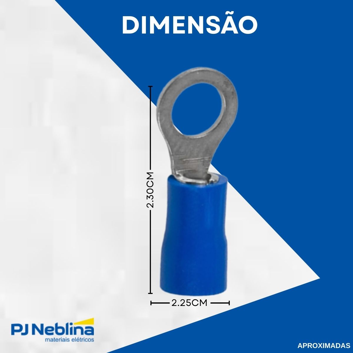 Terminal Olhal 1,50-2,50mm (16-14awg) Pre-isolado Az 1 Furo