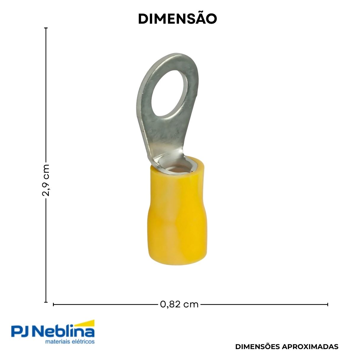 Terminal Olhal 4,00-6,00Mm (12-10Awg) Pré-Isolado Am 1 Furo F=8Mm 5/16 (M8) - Magnet
