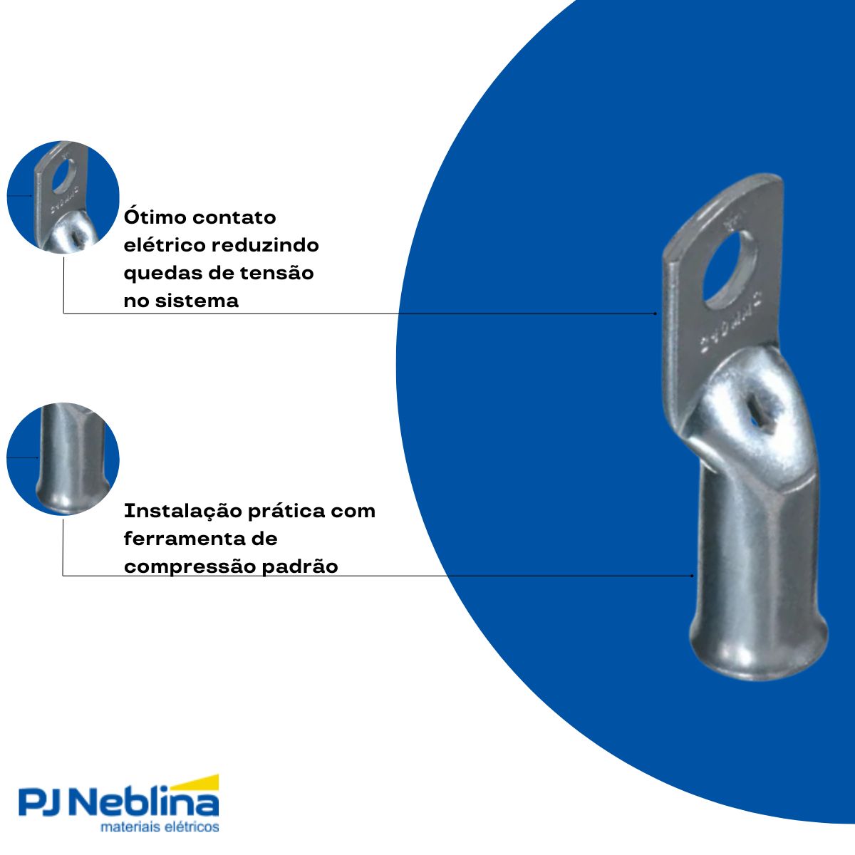 Terminal Compressao Boca Expandida 185mm 1 Compr 1 Furo F=17