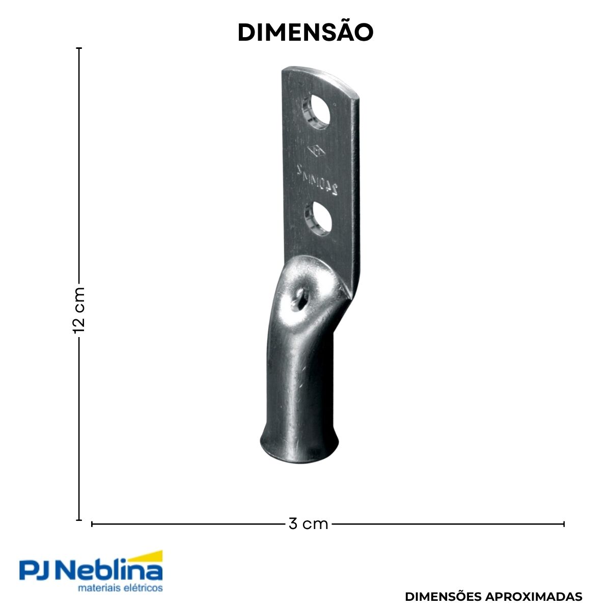 Terminal Compressao Boca Expandida 240mm 2 Compr 2 Furos F=1