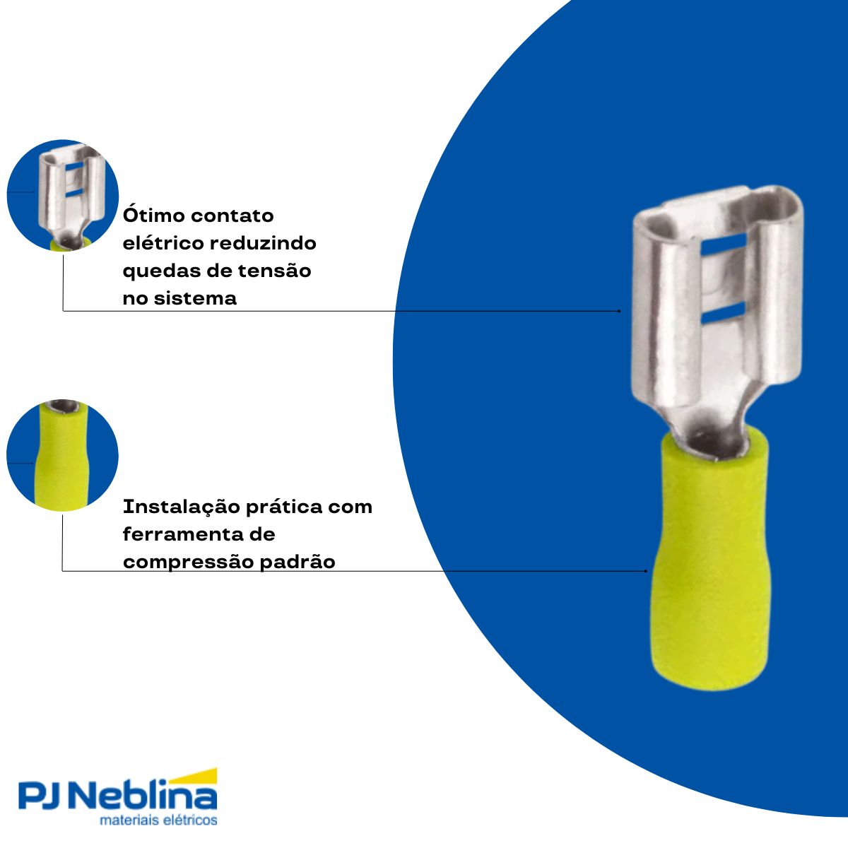 Terminal Femea 4,00-6,00mm (12-10awg) Pre-isolado Am