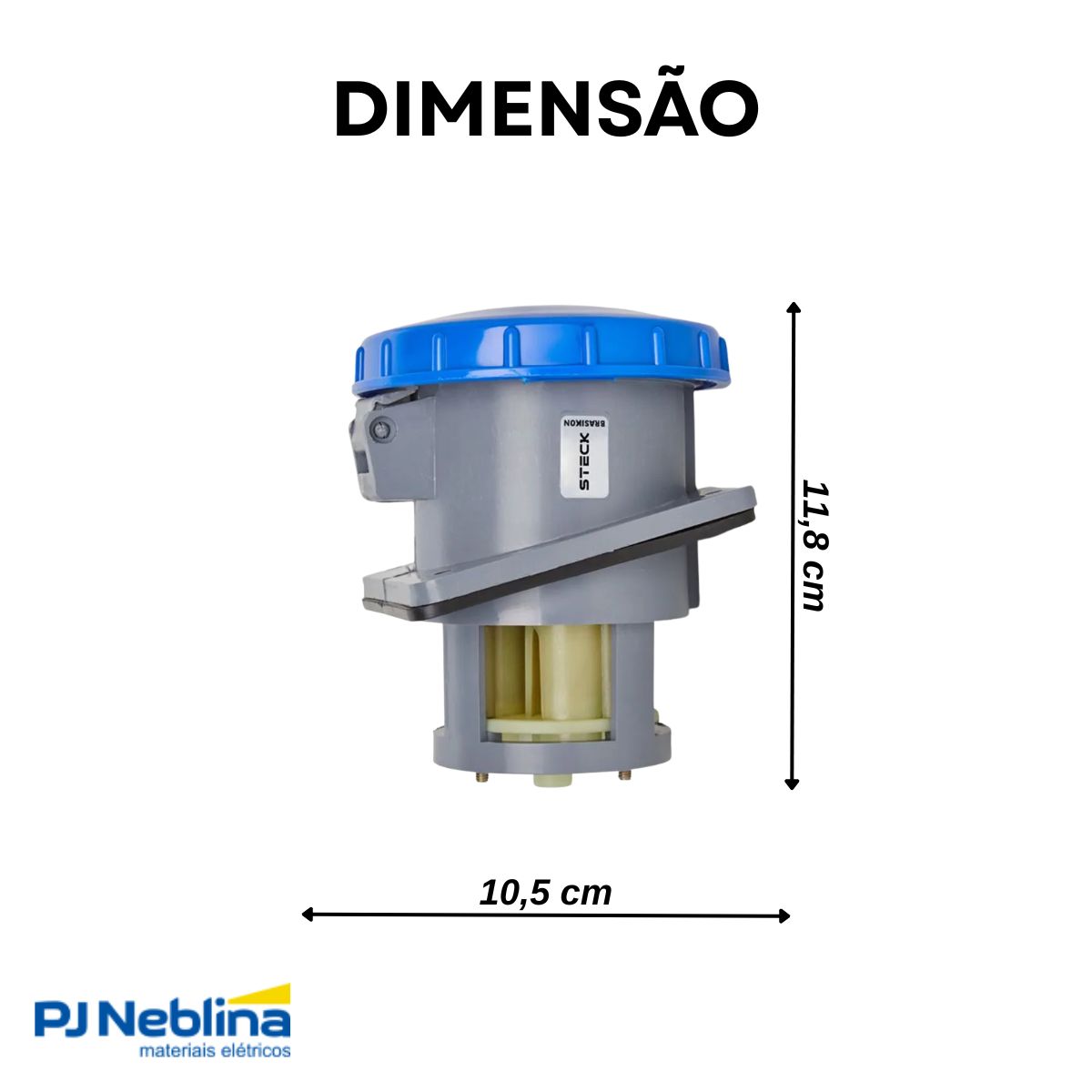 Tomada Industrial Femea Embutir 3P+T 125A 200/250V Az 9H Ip67 - Steck