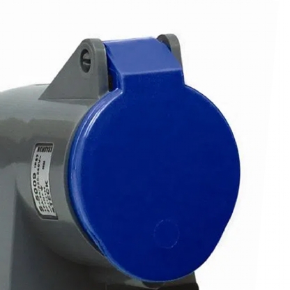 Tomada Industrial Fêmea Sobrepor 2P+T 16A 220/240V 6H Azul Shock Tite S3006 - Steck