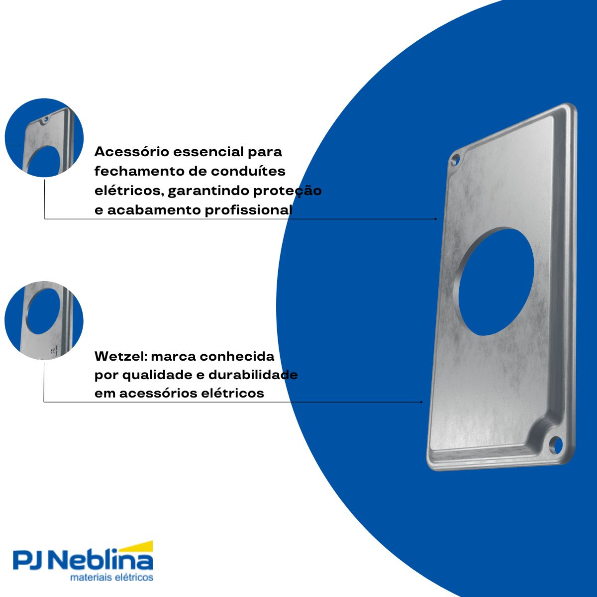 Tampa Condulete 1 Tom Redonda Alumínio 1Pol S/Pintura S/Vedação - Wetzel