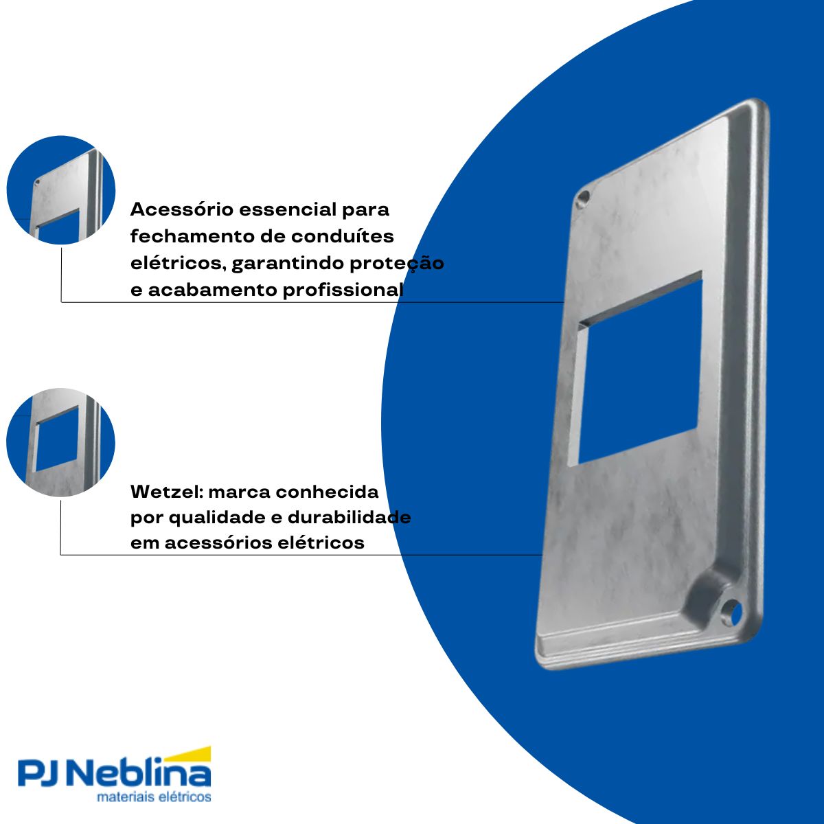 Tampa Condulete 2 Postos Juntos Alumínio 1Pol S/Pintura S/Vedação - Wetzel