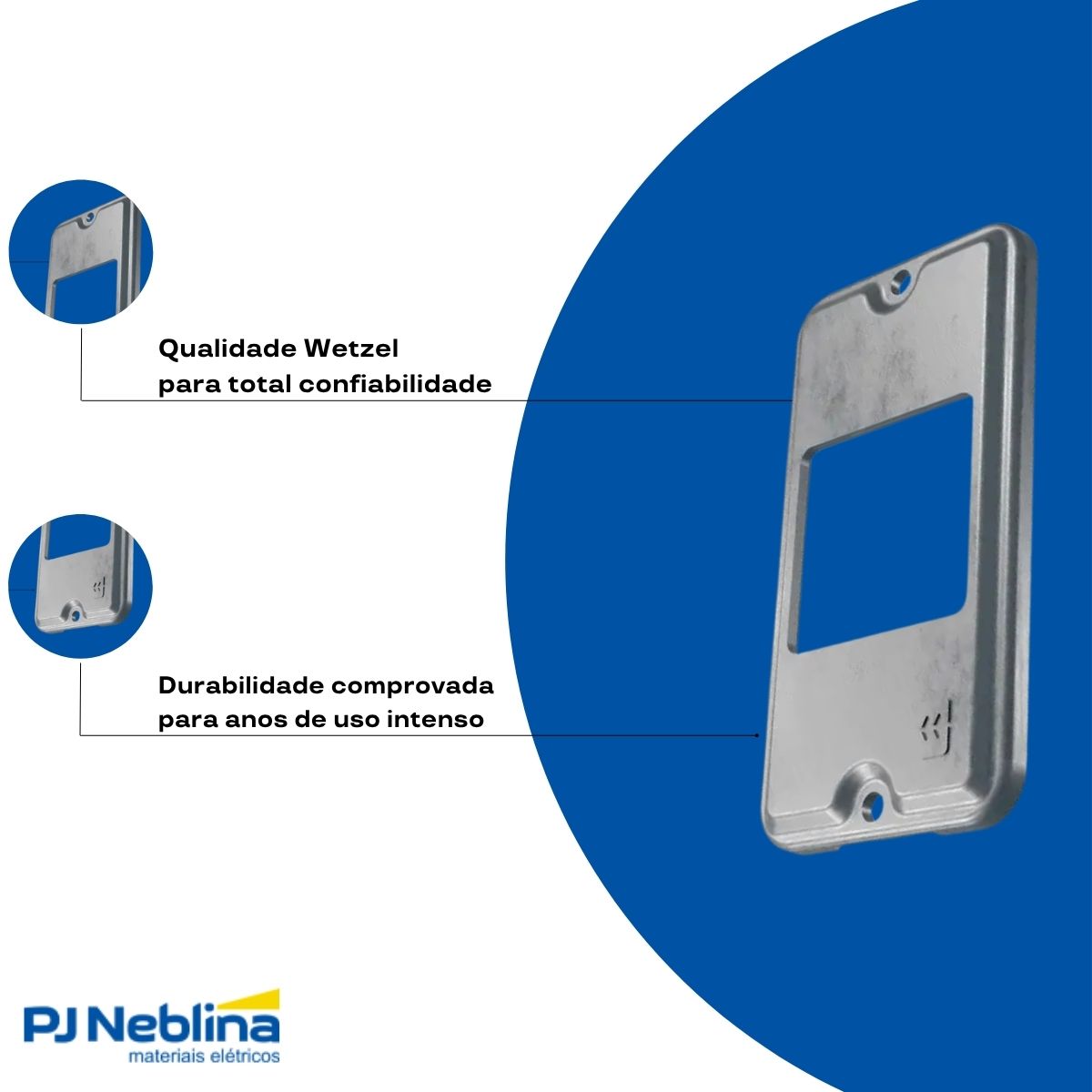 Tampa Condulete 2 Postos Juntos Alumínio 1/2-3/4 S/Pintura S/Vedação - Wetzel