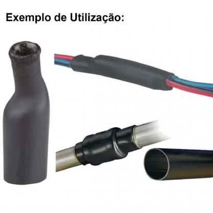 Tubo Termocontrátil 3/16 Polegada 100 Metros Preto Lvr48 - Hellermann