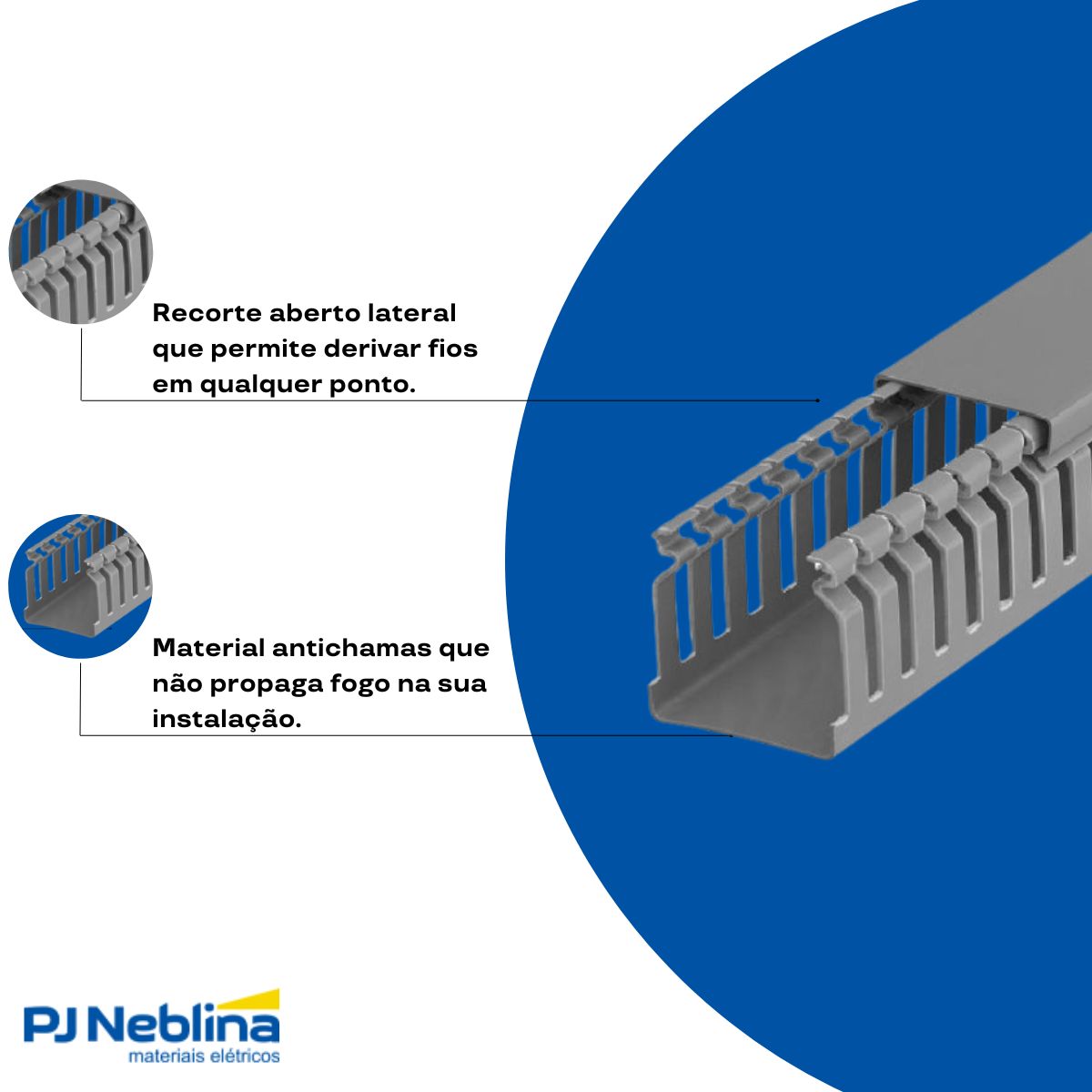 Canaleta Pvc Rec Aberto 30X30 (Br C/2M) Cz C/Tampa S/Divisória S/Adesivo - Dutoplast