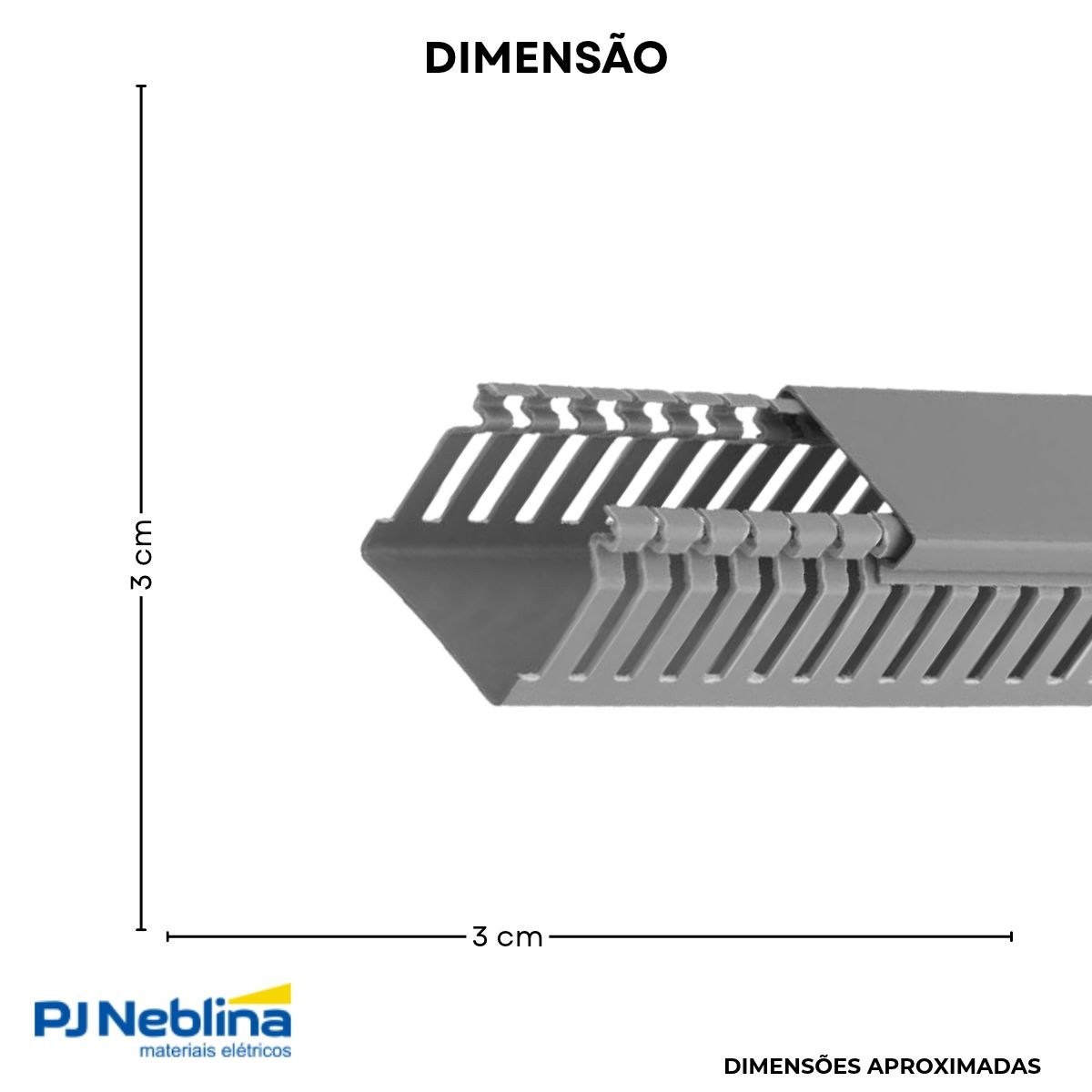 Canaleta Pvc Rec Aberto 30X30 (Br C/2M) Cz C/Tampa S/Divisória S/Adesivo - Dutoplast