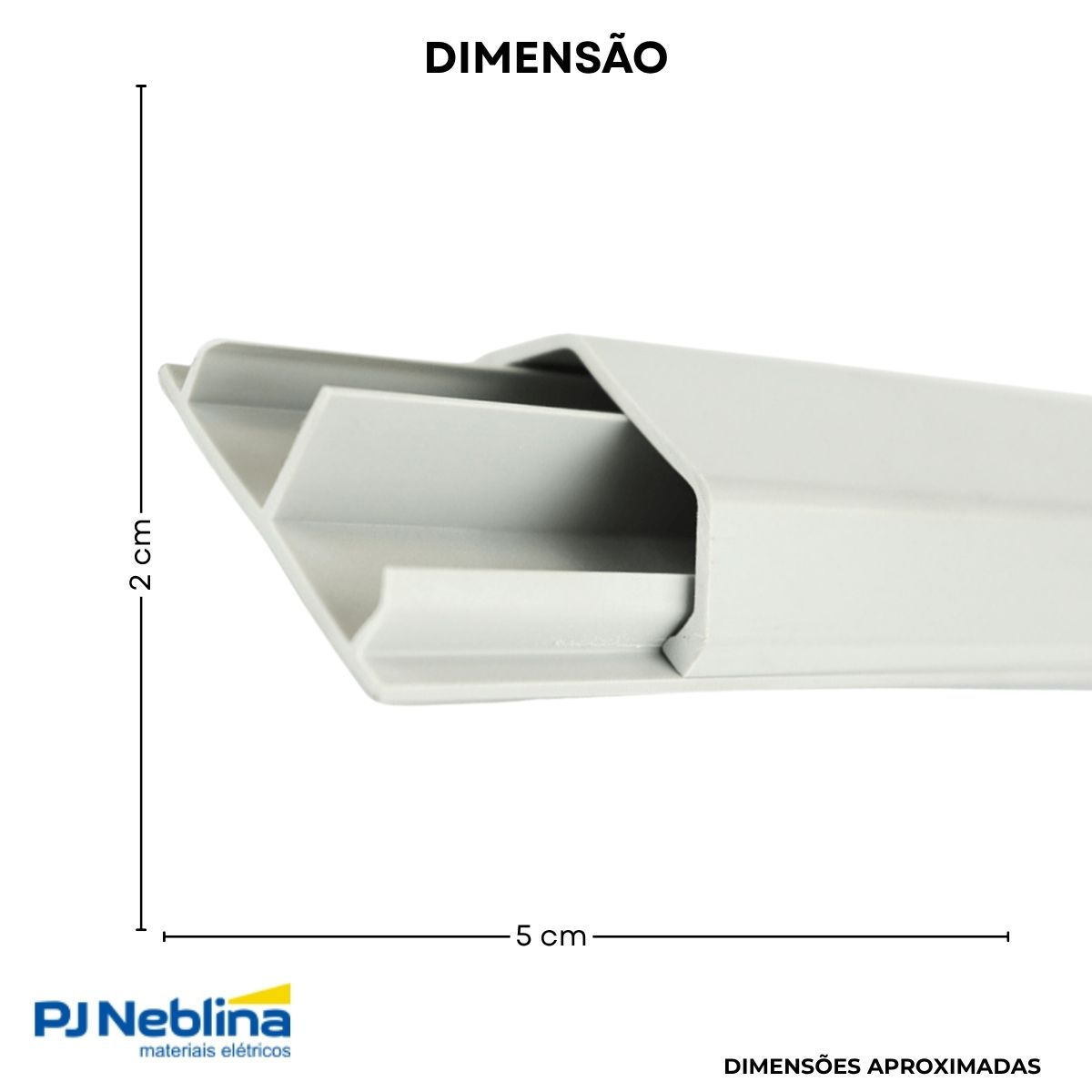 Canaleta Pvc Piso 50X20 (Br C/2M) Cz C/Tampa C/Divisória S/Adesivo - Dutoplast