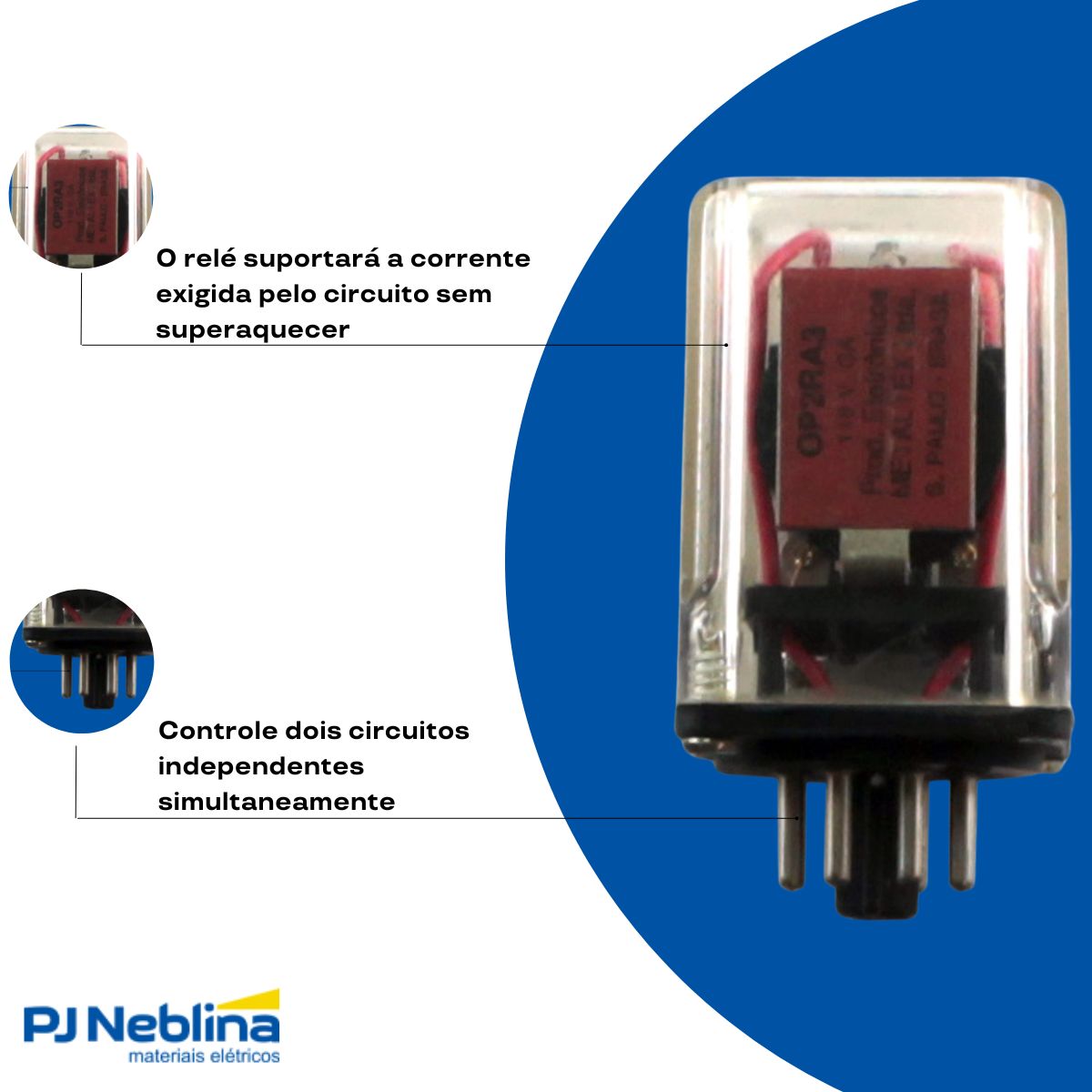 Relé Industrial 12A 110V 2Rev (Dpdt) - Metaltex