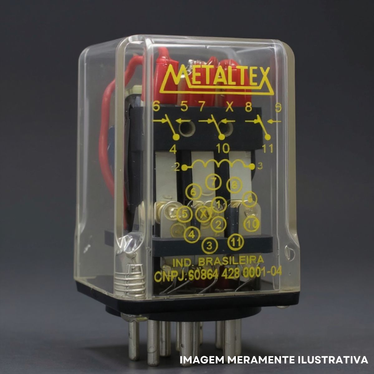 Relé Industrial 12A 24Vcc 3Rev (3Pdt) - Metaltex