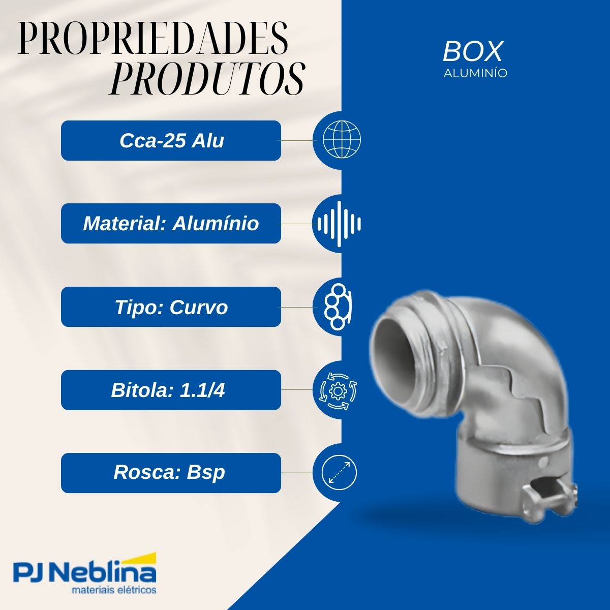 Box Alumínio Curvo 1.1/4 Bsp - Wetzel