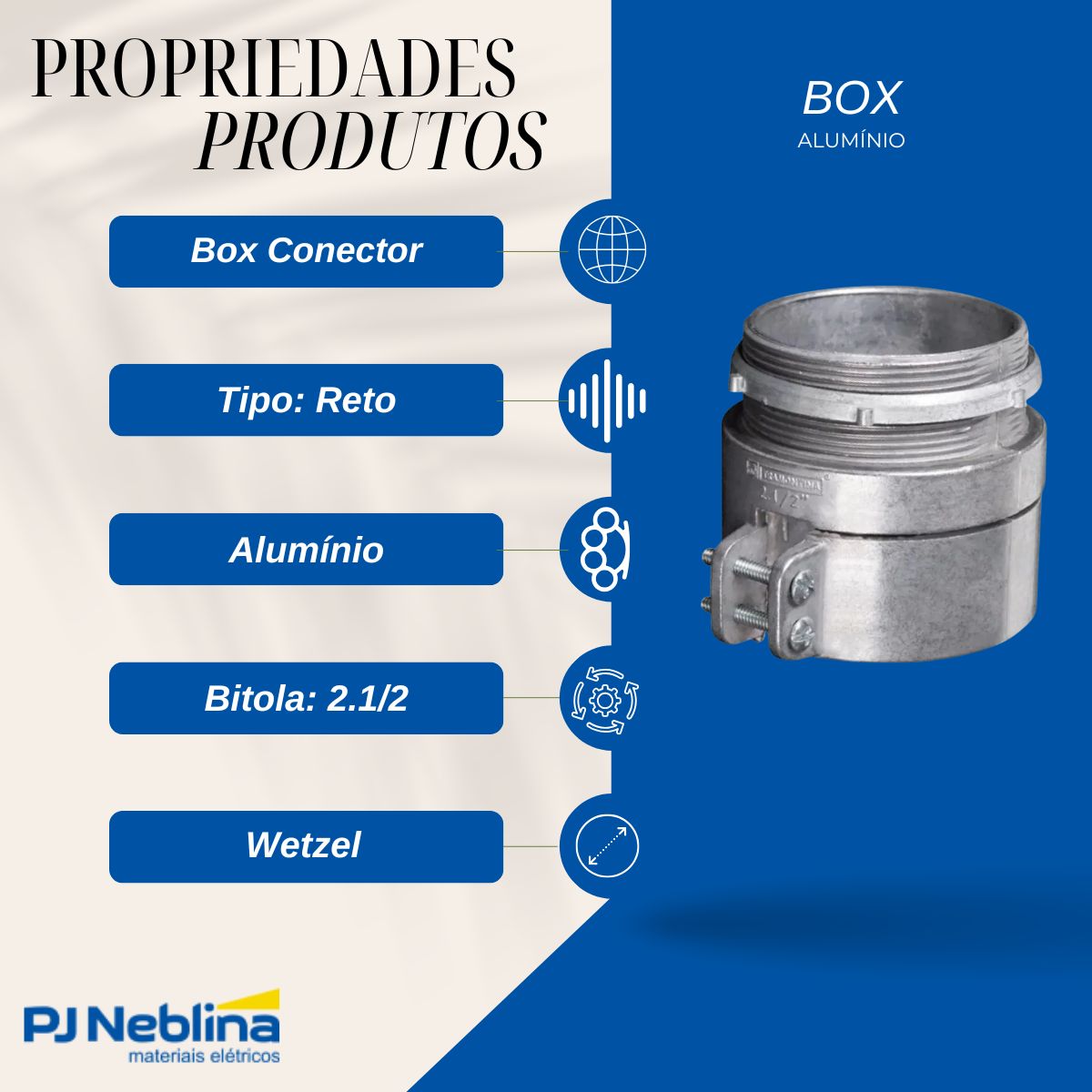 Box Alumínio Reto 2.1/2 Bsp - Wetzel