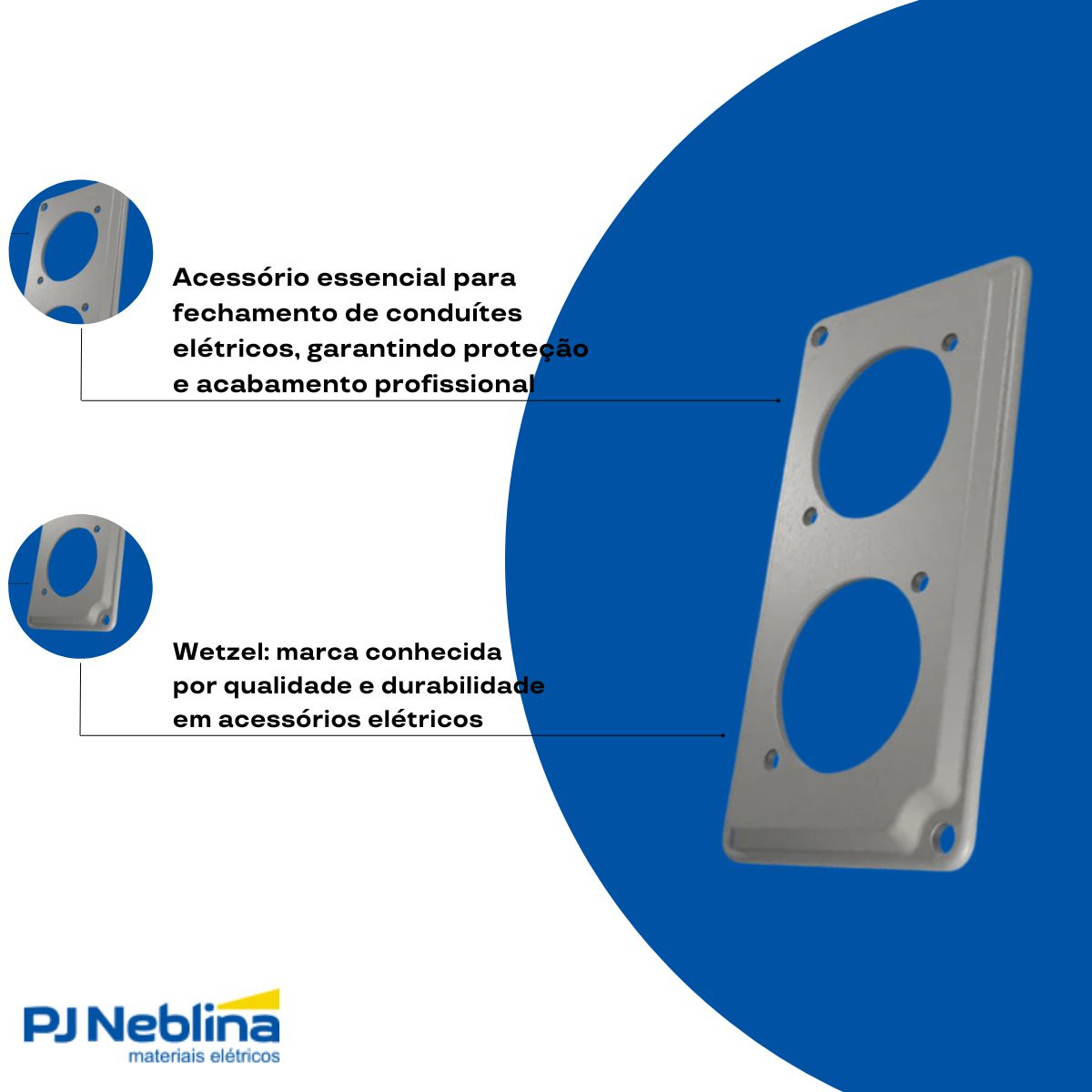 Tampa Condulete 2 Tom Redonda Alumínio 1Pol C/Pintura Cinza S/Vedação - Wetzel