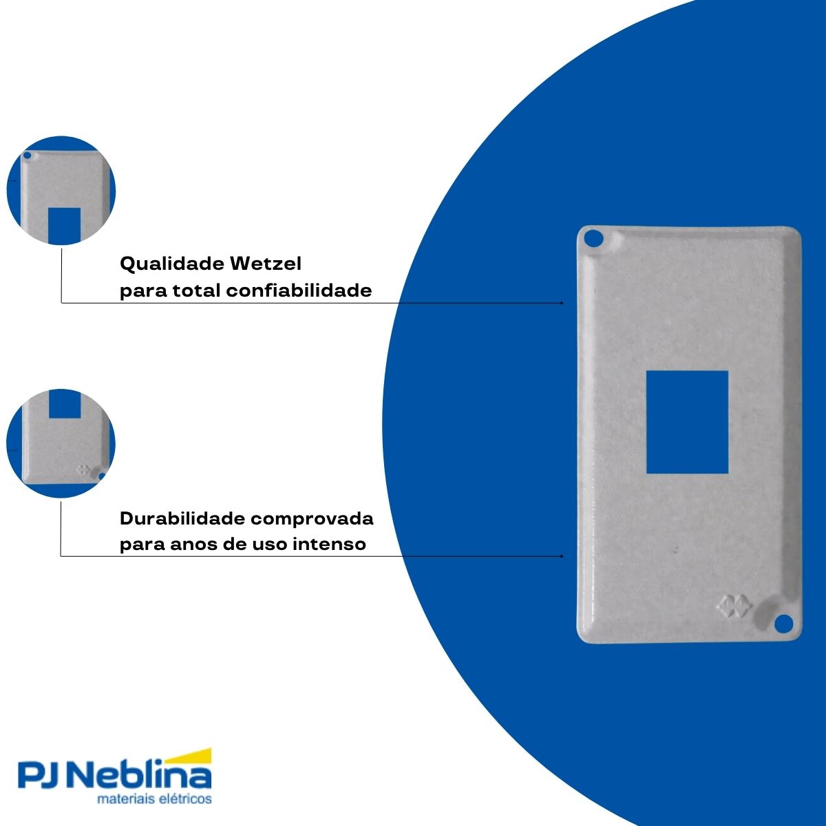 Tampa Condulete 1 Tom Rj11/Rj45 Alumínio 1/2-3/4 C/Pintura Cz S/Vedação - Wetzel