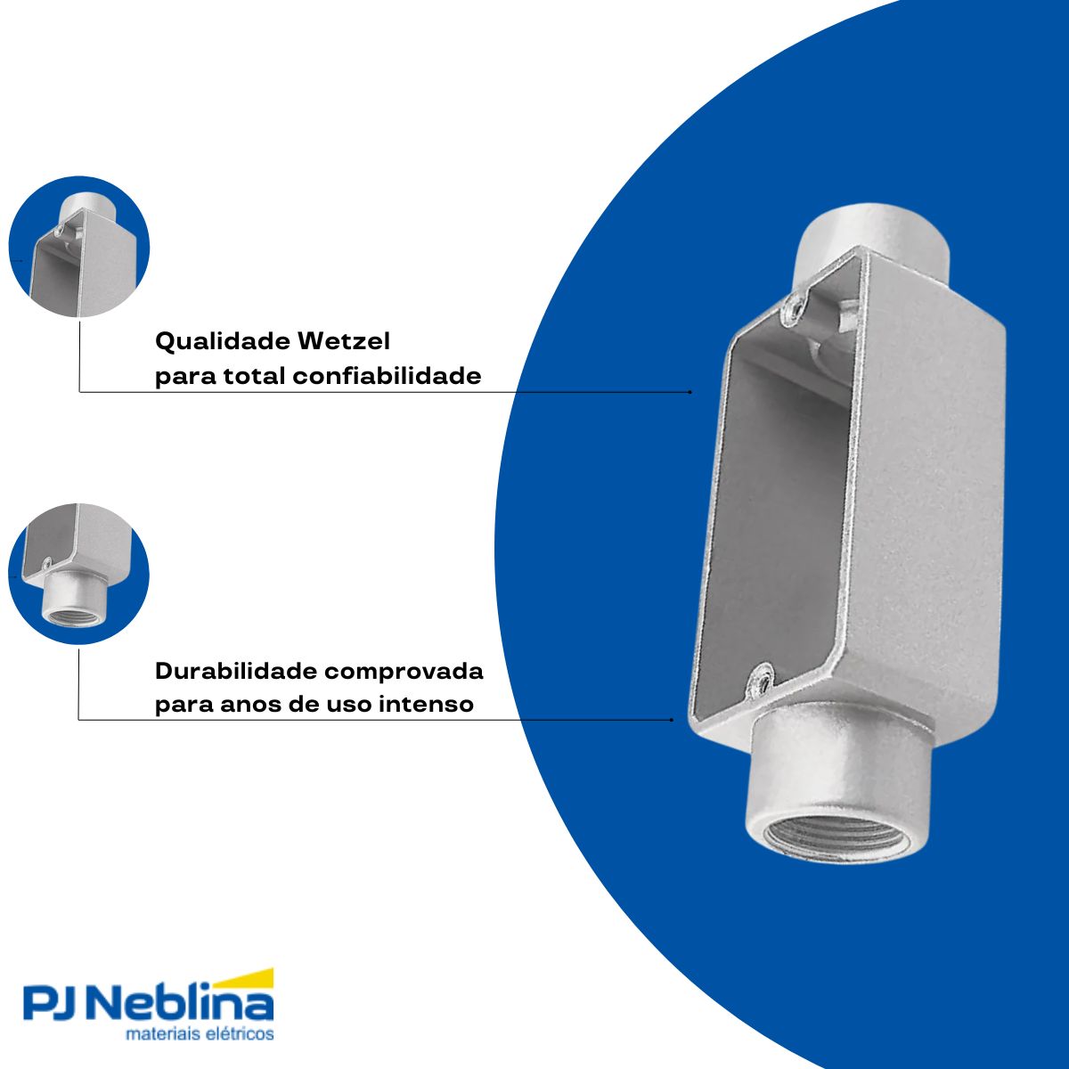 Condulete Alumínio Fixo Tipo C 1Pol C/Rosca Bsp C/Pintura Cz S/Tampa S/Vedação - Wetzel