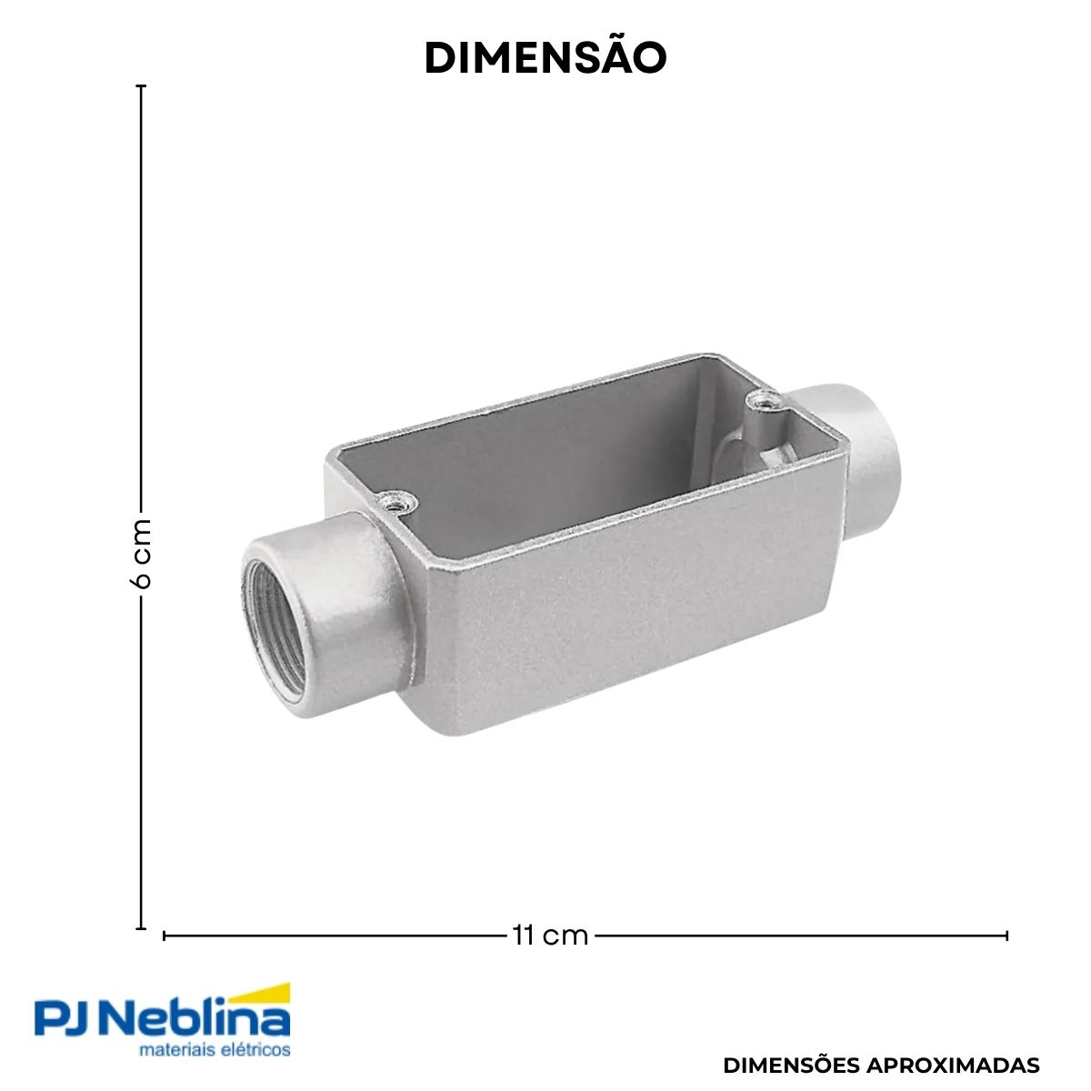 Condulete Alumínio Fixo Tipo C 1Pol C/Rosca Bsp C/Pintura Cz S/Tampa S/Vedação - Wetzel