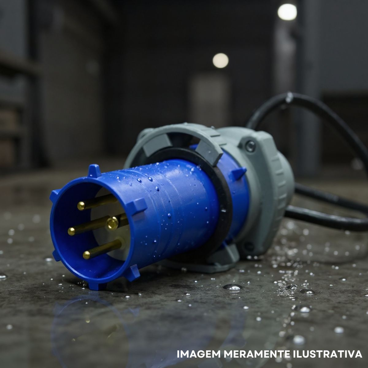 Plug Macho Prova D'água Poliamida 6.6 3P+T 16A 220/240V Az 9H Ip67 - Steck
