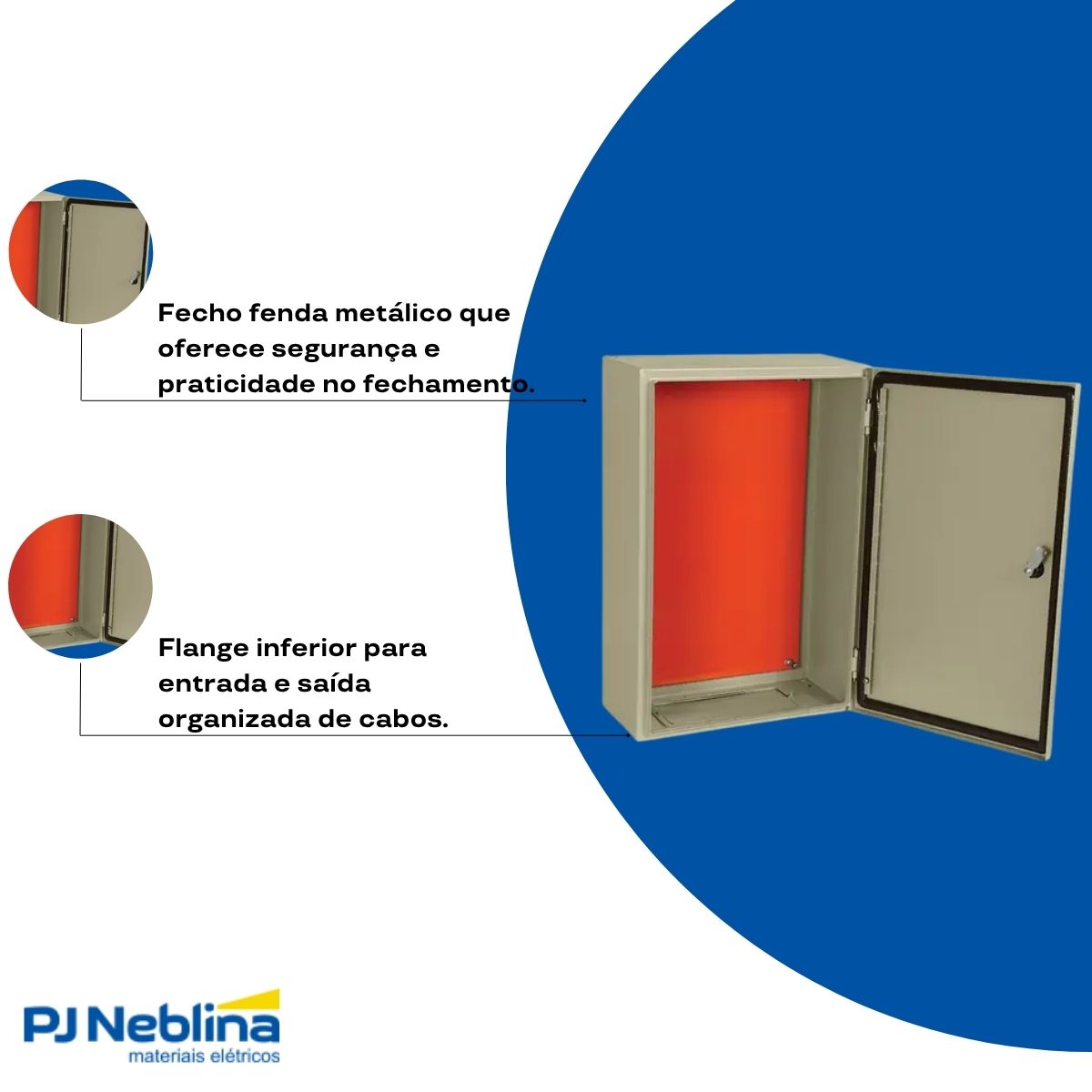 Quadro Comando Sobrepor Aço Carbono Bg (Ral 7032) 600X600X250 mm Fecho Fenda Flange Porta Lisa Placa Montagem Lr (Ral 2004) - Cemar