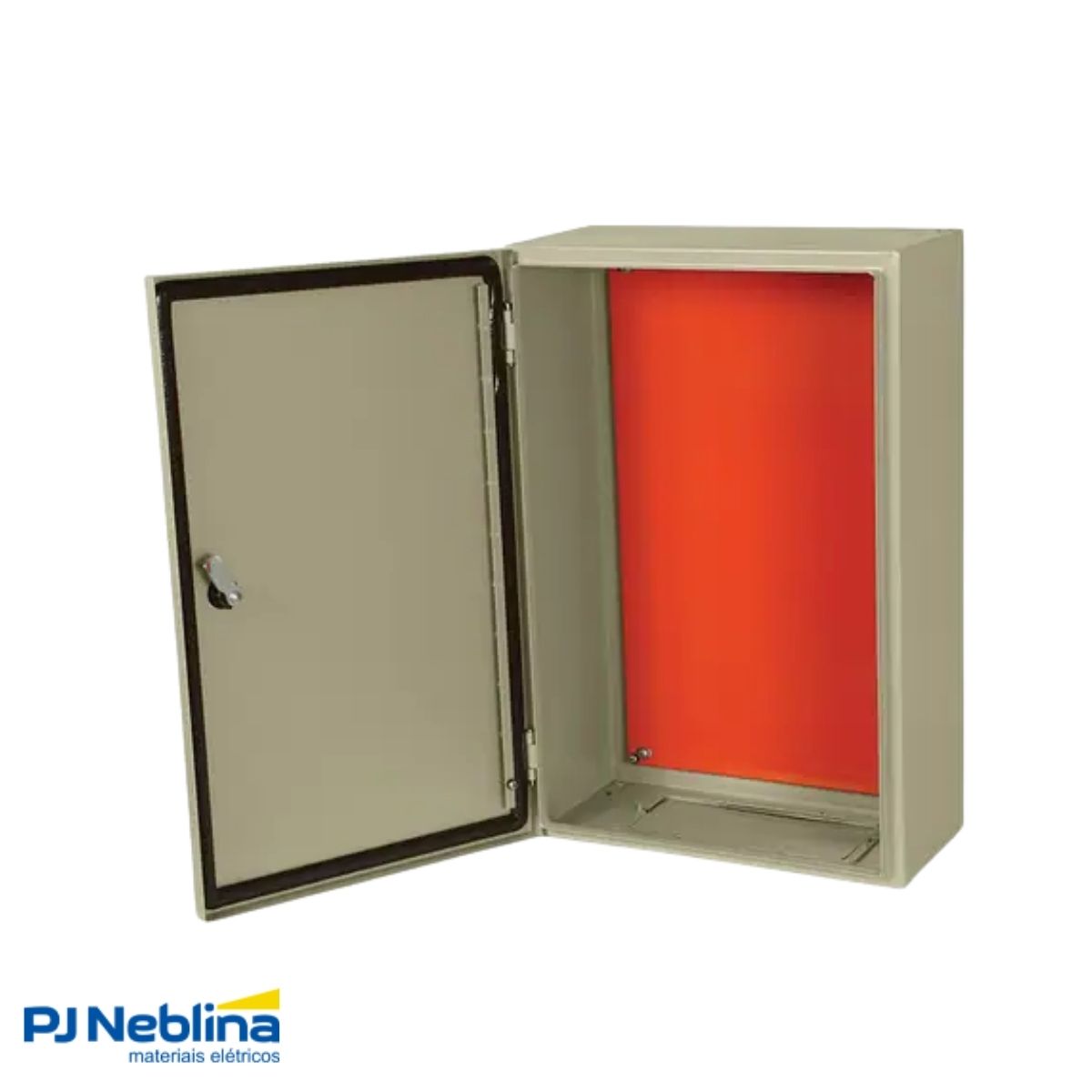 Quadro Comando Sobrepor Aço Carbono Bg (Ral 7032) 600X600X250 mm Fecho Fenda Flange Porta Lisa Placa Montagem Lr (Ral 2004) - Cemar